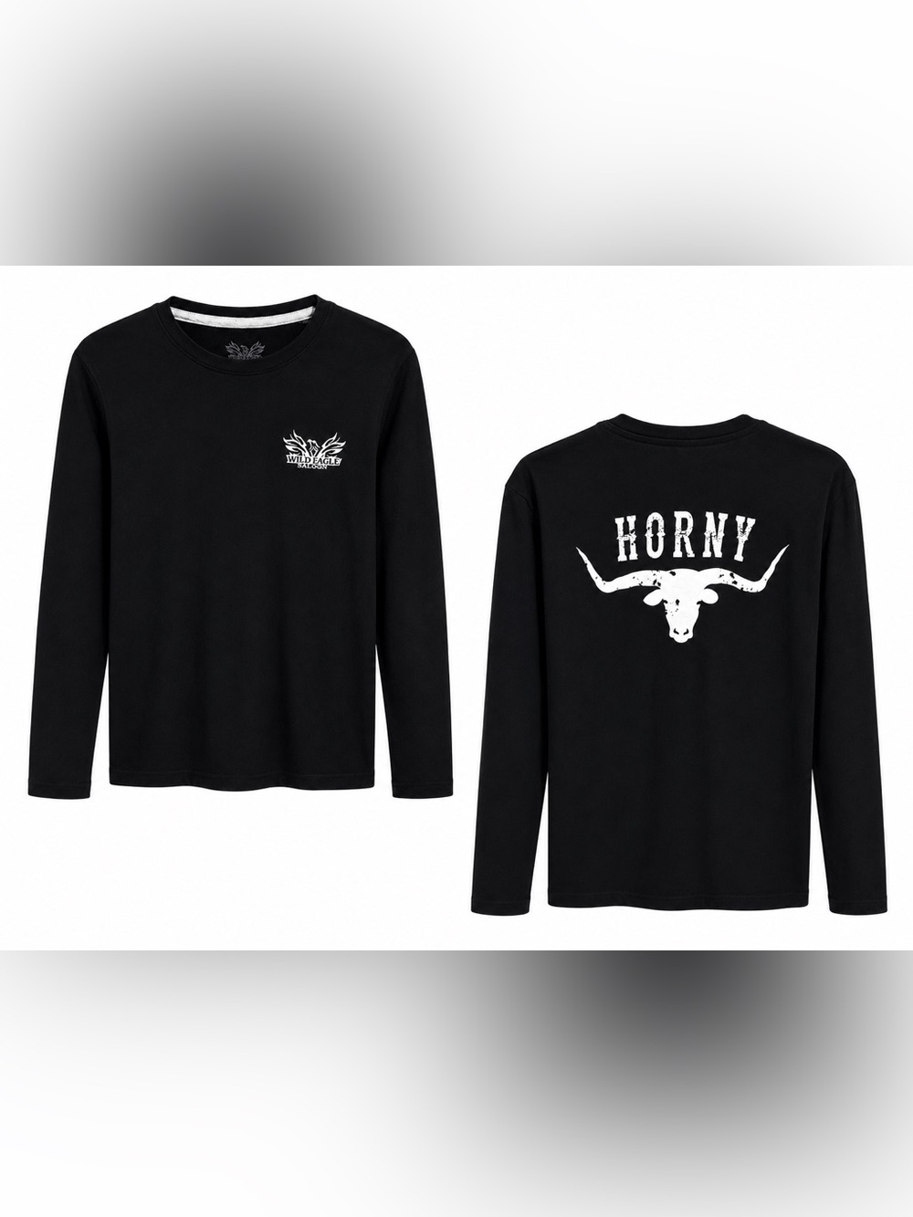 UNISEX Size Small / Med Black Long-Sleeve Tee, Western Y2K 🖤💫